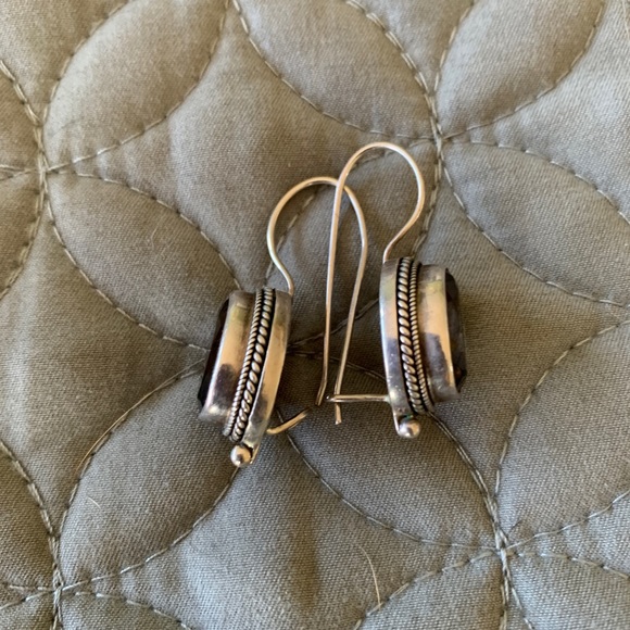 Smoky quartz teardrop earrings set in 925 SS✨ - Picture 4 of 6